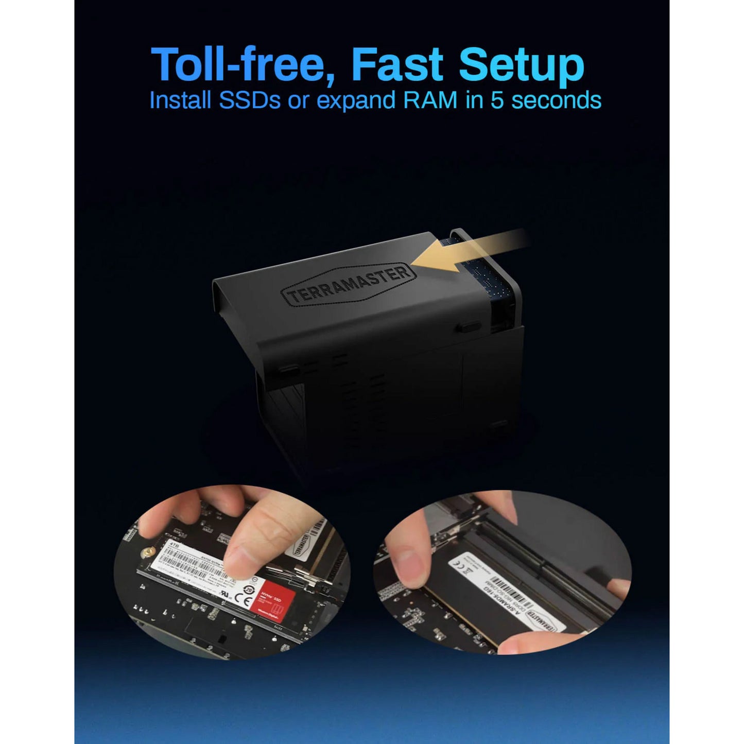 Terramaster f6-424 max NAS (schwarz, 2x 10GBe, USB, HDMI)
