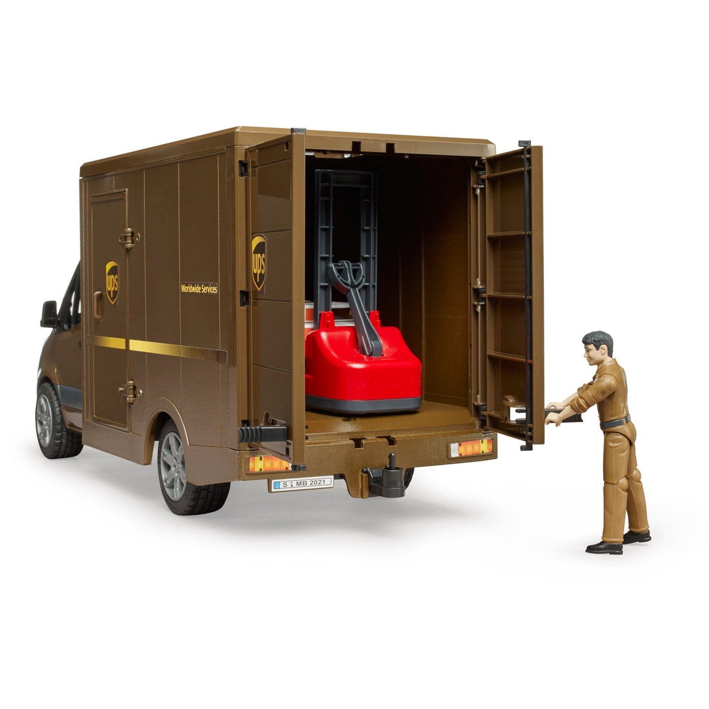 BRUDER MB Sprinter Ups mit Treiber und Zubehör