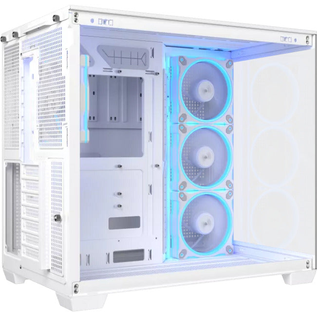Asus a32 plus Midi-Tower-Gehäuse (weiß | 2x USB-A | 1x USB-C | RGB | gehärtetes Glas)