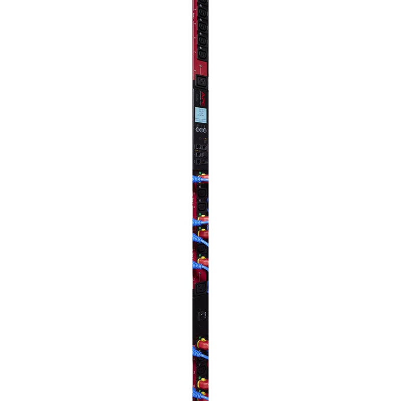APC ap8681redx667 – Switched Metered-by-Outlet PDU (schwarz rot, 0 Std., 400 V, (21 x) C13 (3 x) C19, IEC 309, 16 A, 3-Phasen-Stecker)