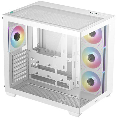 Deepcool CG530 4f Midi-Tower-Gehäuse (weiß | 2x USB-A | 1x USB-C | RGB | gehärtetes Glas)