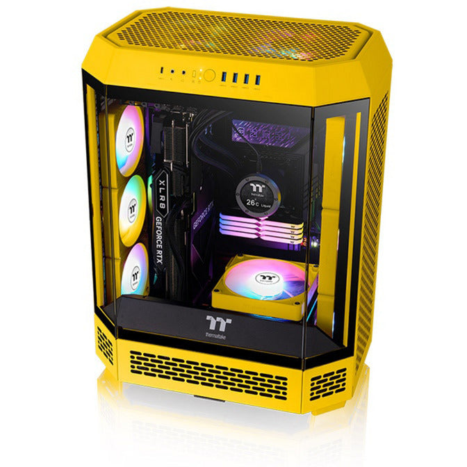 Thermaltake CT120 EX Reverse Argb Sync PC-Lüfter Bumblebee (3-Lüfter-Pack) Gehäuselüfter (gelb, 3 Stück, 120 x 120 x 25 mm, PWM)