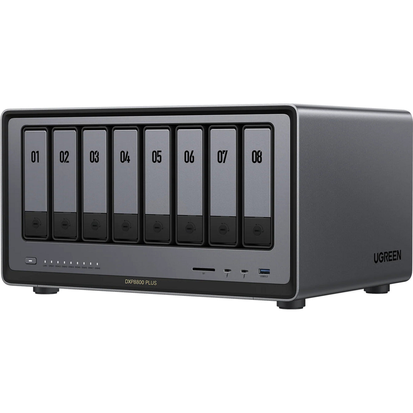 Ugreen nasync dxp8800 plus (grau, WLAN, 2x 10GBE, HDMI, Thunderbolt 4 (40 GB s))