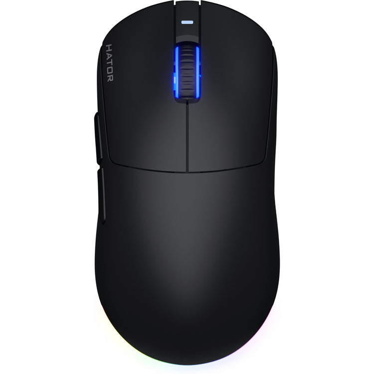 Hator Quasar 3 kabellose Gaming-Maus (schwarz, 400–12.000 dpi, RGB, 2,4 GHz Bluetooth 5.1 USB)