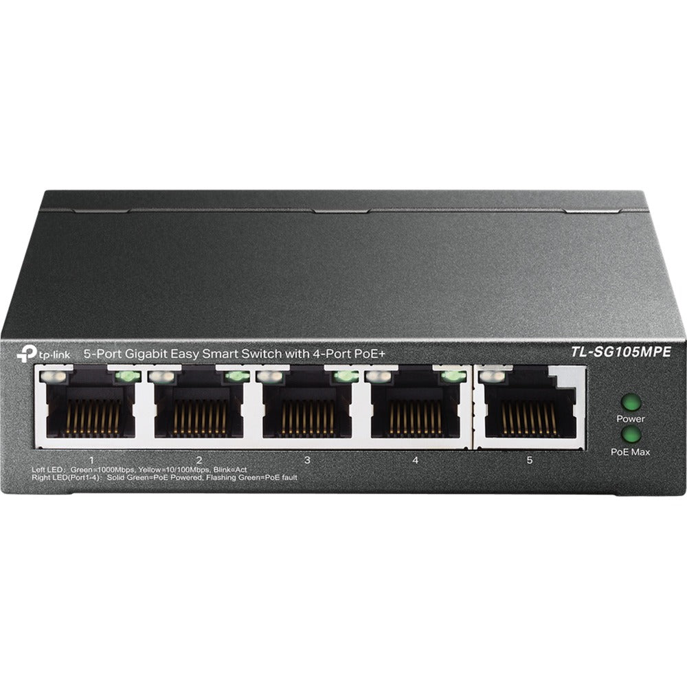 Tp-Link TL-SG105MPE 5-Port-Gigabit-Easy-Smart-Switch mit 4-Port-PoE+ (120 W PoE mit 30 W pro Port)