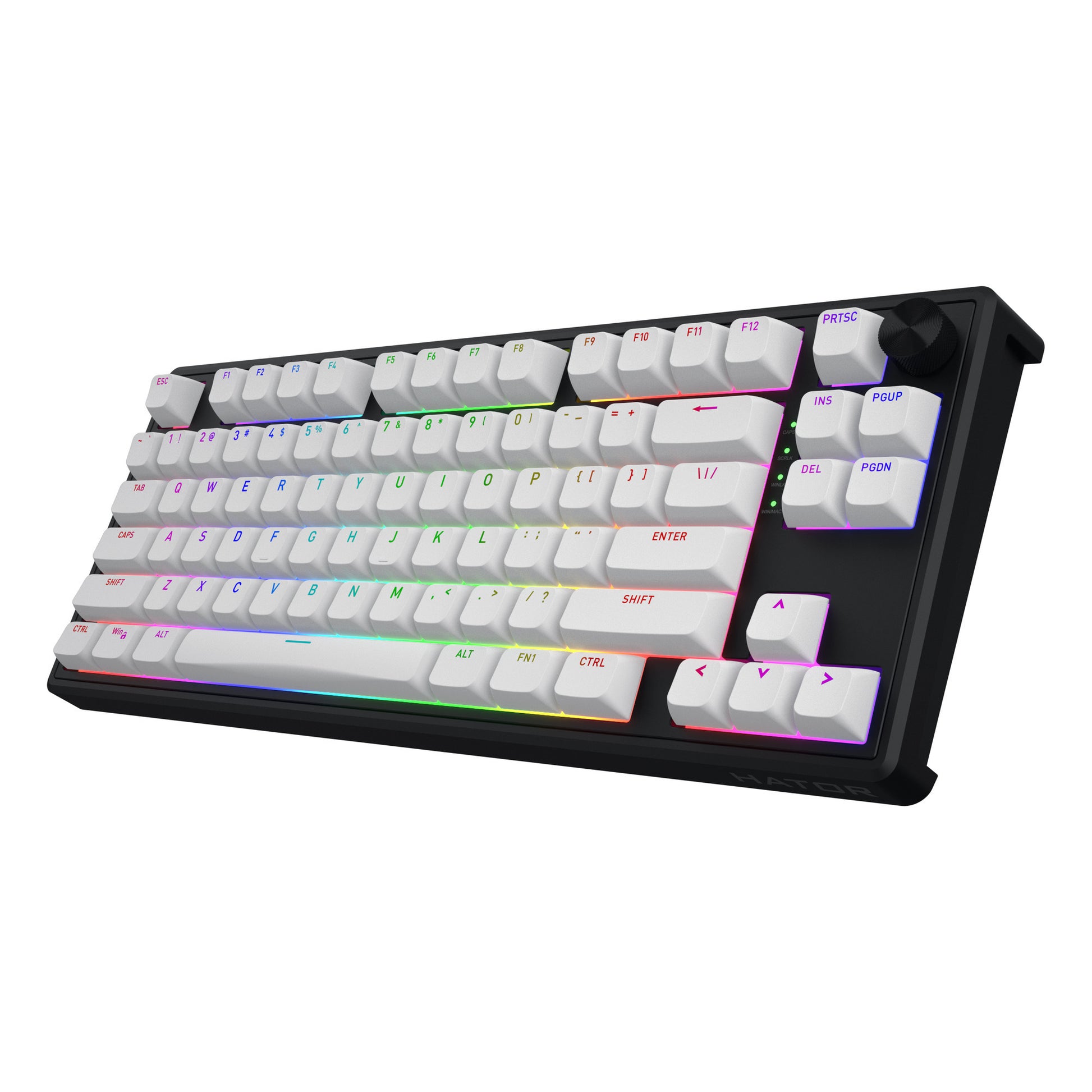 Hator Skyfall Mag Ultra 8K, Gaming-Tastatur (Schwarz, US-Layout, Hator Aurum Ice, 80 % (TKL), RGB, Double-Shot PBT, Hot-Swap)