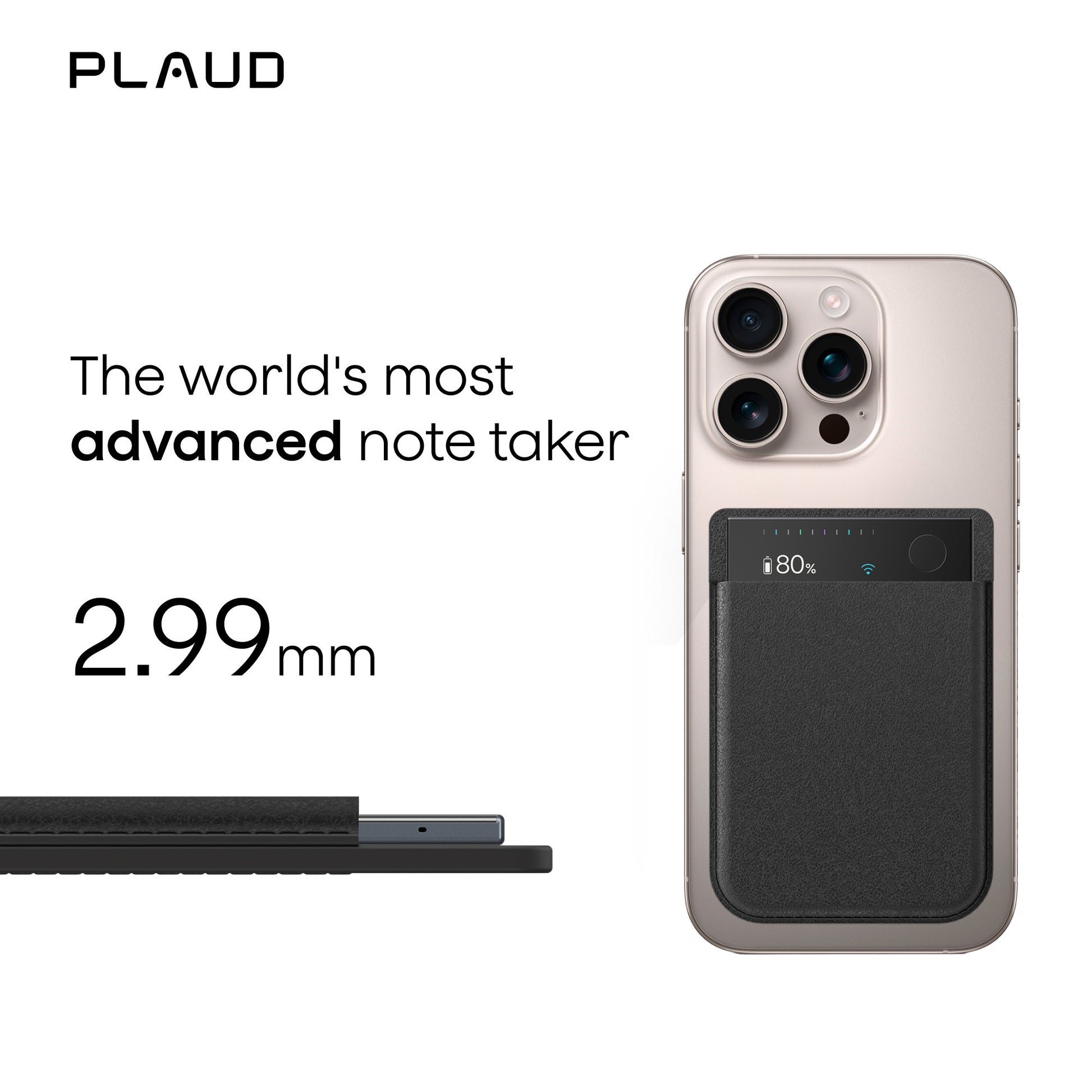 Plaud Note Pro Diktiergerät (schwarz, 64 GB, Bluetooth (BLE 5.4), Dual-Band Wi-Fi (2,4 GHz 5 GHz))