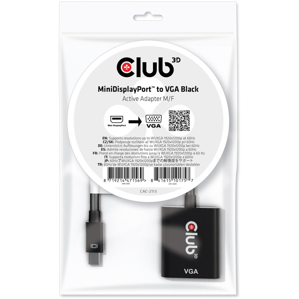 Club 3D Mini DisplayPort zu VGA Active Adapter
