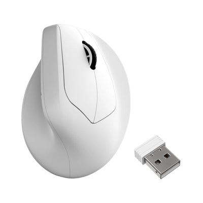 Keychron m5 kabellose ergonomische Maus (weiß, 100 bis 30.000 dpi, 8000 Hz, 2,4 GHz Bluetooth USB)