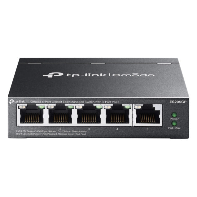 Tp-Link Omada ES205GP Switch (schwarz, 4x PoE+)