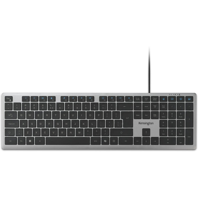 Kensington KB515 EQ USB-C USB-A kabelgebundene Tastatur (grau, US-internationales Layout (QWERTY), Scherenschalter, 100 %)