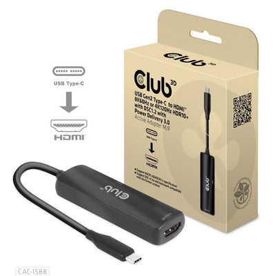 Club 3D USB-C auf HDMI 2.1+ PD 3.0 100 Watt Adapter (schwarz)
