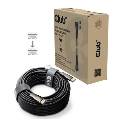 Club 3D HDMI Hybrid AOC Kabel 8K60Hz 4K120Hz 30m (Schwarz)