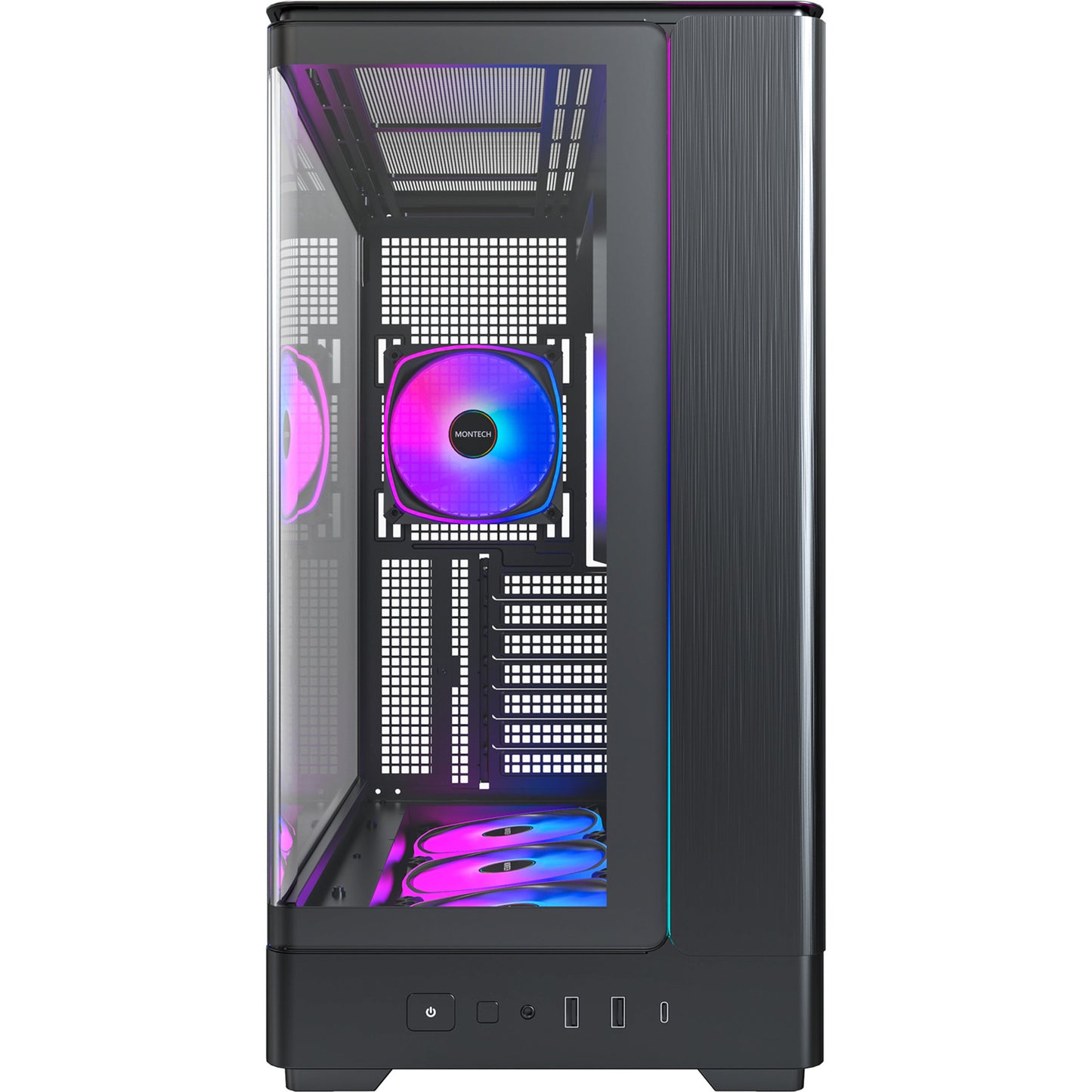 Montech King 45 Pro Midi-Tower-Gehäuse (schwarz | 2x USB-A | 1x USB-C | RGB | Fenster)