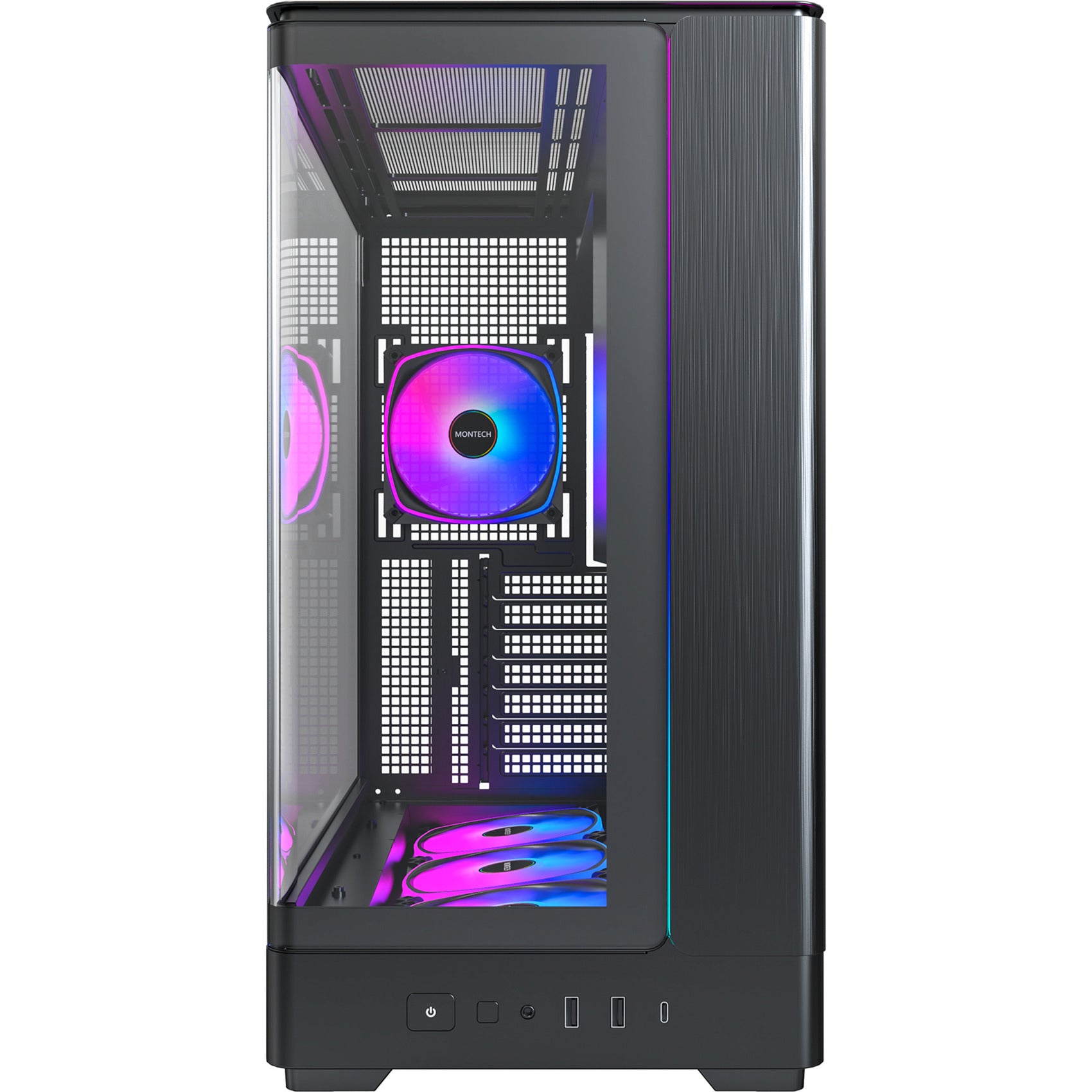 Montech King 45 Pro Midi-Tower-Gehäuse (schwarz | 2x USB-A | 1x USB-C | RGB | Fenster)