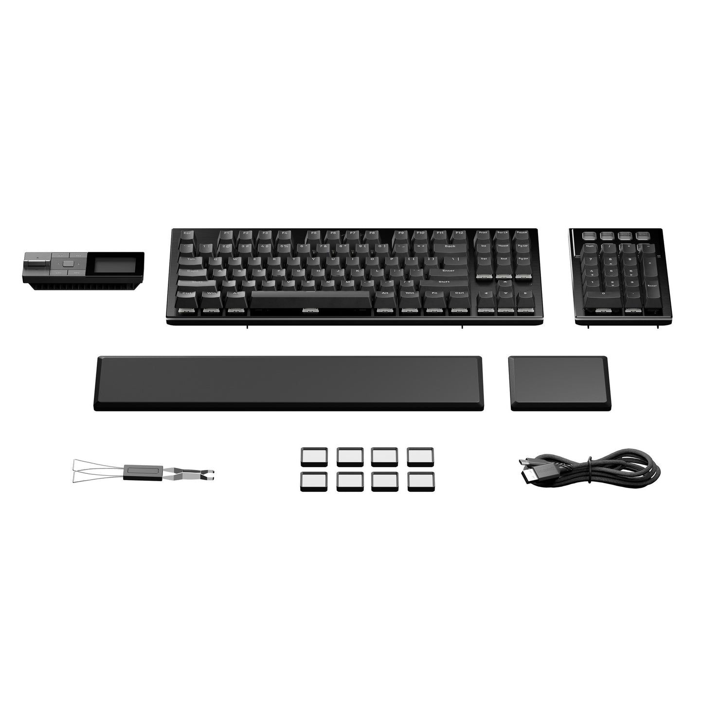Ruhig sein! Dark Mount Silent Tactile RGB mechanische Gaming-Tastatur (schwarz, US-Layout (QWERTY), Silent Tactile, 100 %, Argb, PBT Double-Shot-Tastenkappen, Media Dock)