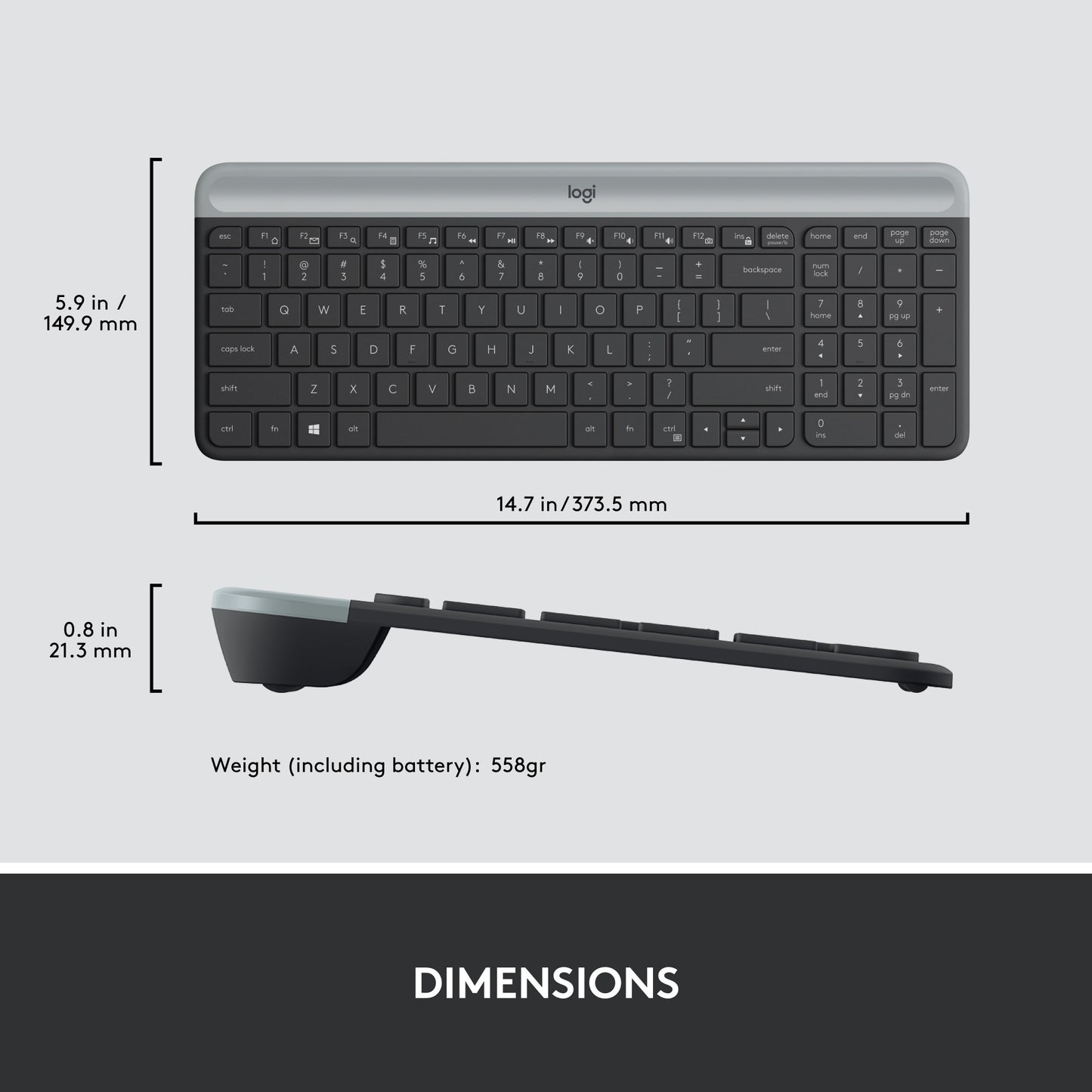 Logitech MK470 Slim Kabellose Tastatur-Maus-Kombination