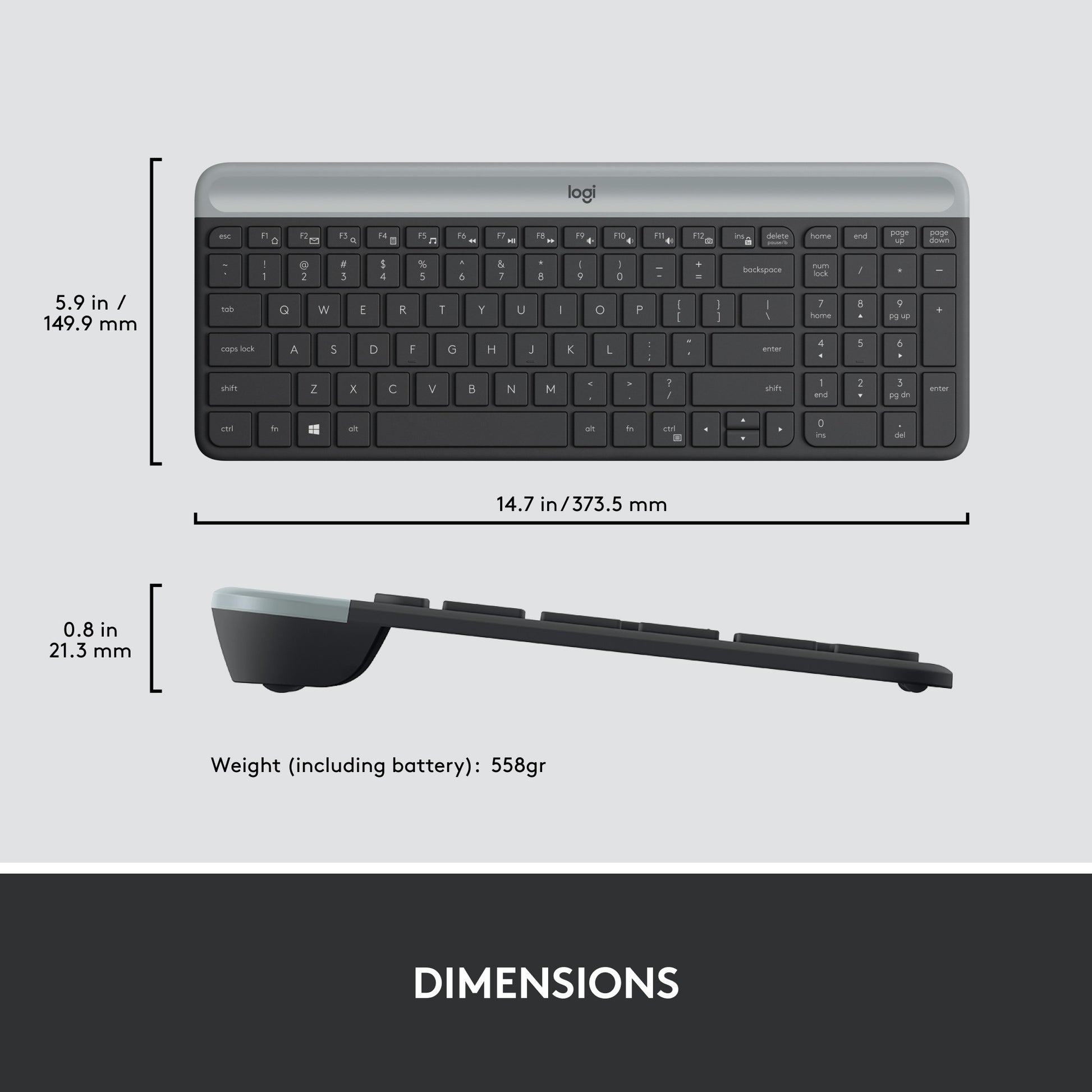 Logitech MK470 Slim Kabellose Tastatur-Maus-Kombination