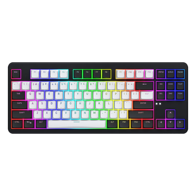 Hator Rockfall 3 TKL Wireless, Gaming-Tastatur (Schwarz, US-Layout, RGB, PBT-Tastenkappen, Hot Swap, 2,4 GHz Bluetooth USB-C)