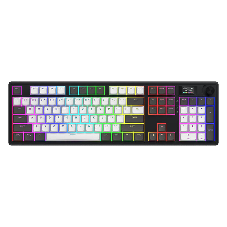 Hator Skyfall Pro Wireless, Gaming-Tastatur (schwarz, US-Layout, Hator Aurum Vanilla Silent, RGB, Double-Shot PBT, Hot-Swap, 2,4 GHz Bluetooth USB-C)