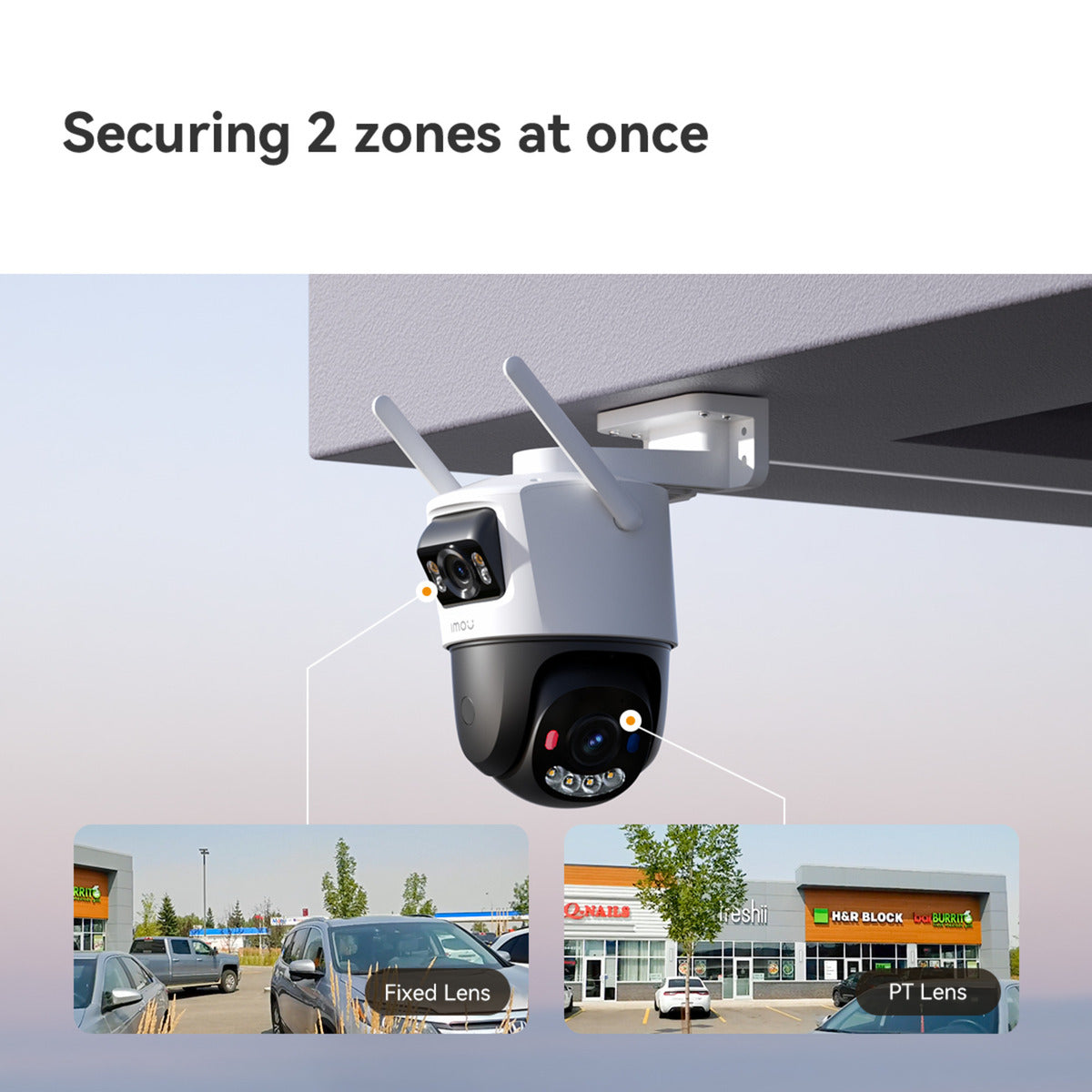 Imou Cruiser Dual 2 Pro Sicherheitskamera (weiß, 4 MP, WLAN 6, LAN)