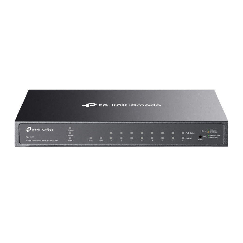 Tp-Link Omada SG2210P 10-Port-Gigabit-Smart-Switch (schwarz, 8x PoE+, 2x Gigabit SFP)