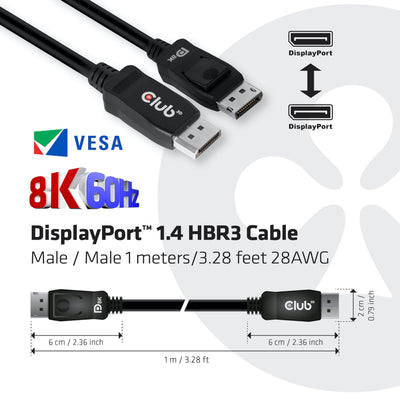 Club 3D DisplayPort 1.4 DisplayPort 1.4 männlich-männlich