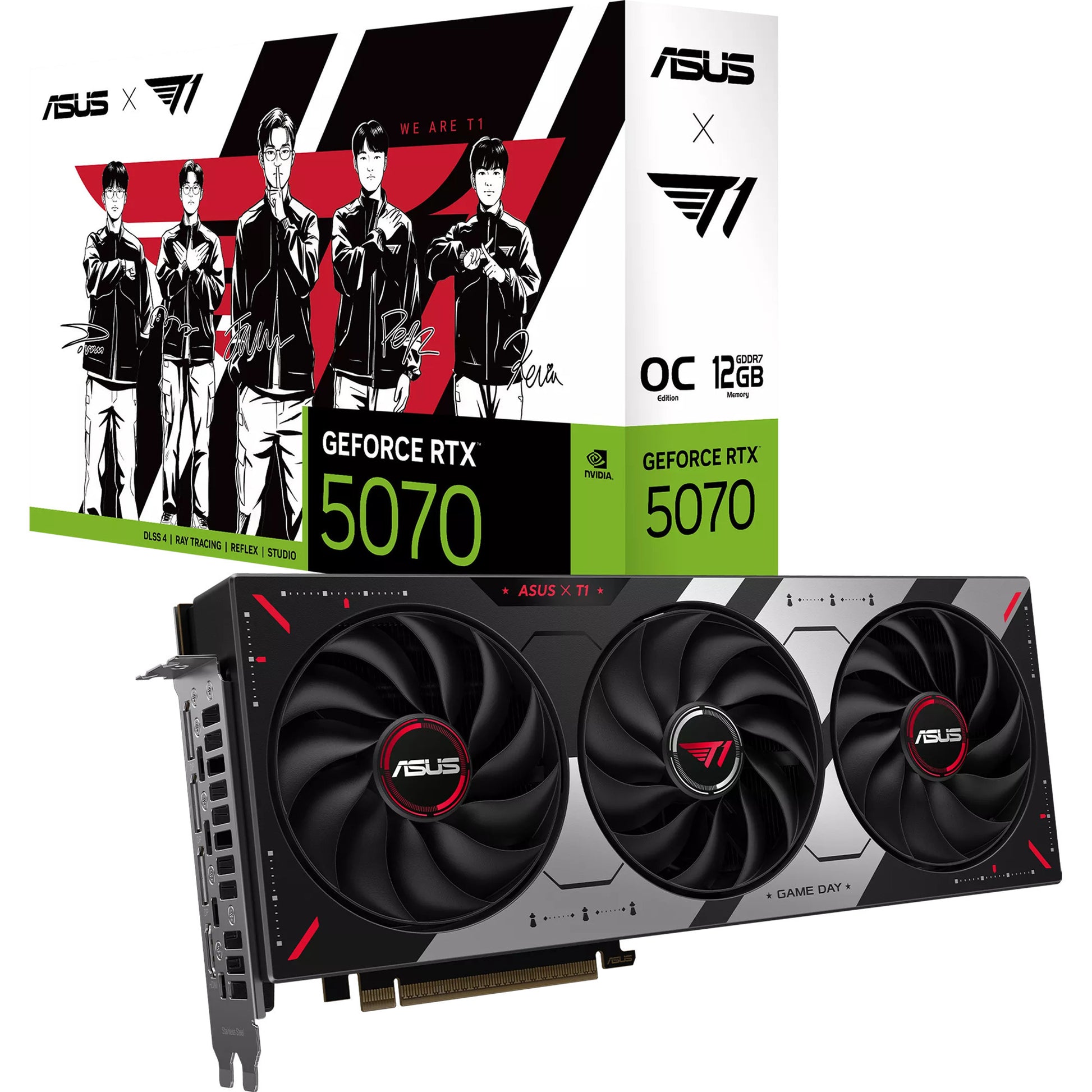 Asus T1 GeForce RTX 5070 OC Grafikkarte (3x Display Port, 1x HDMI 2.1, DLSS 4)