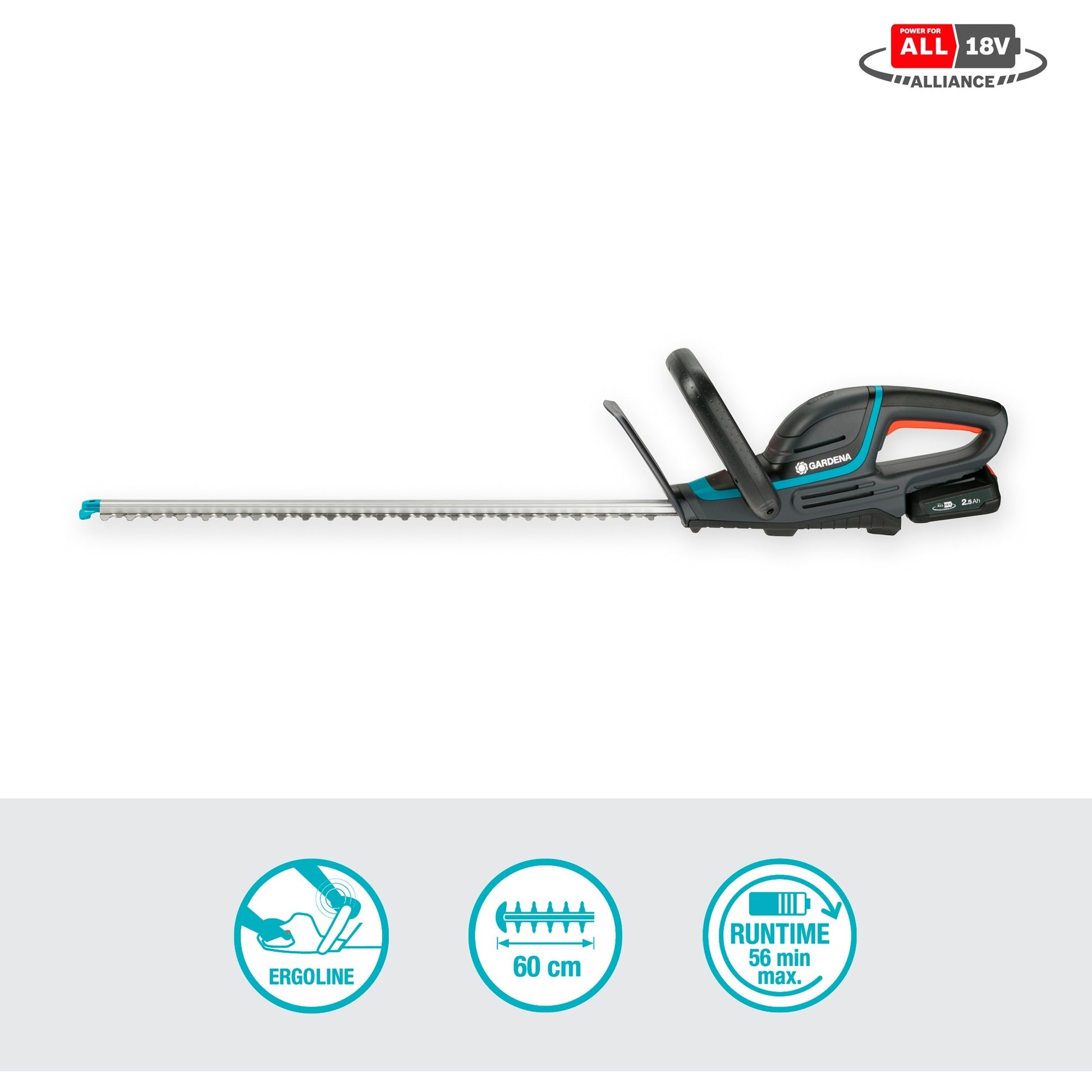 Gardena Battery Hedge Trimmer Comfortcut 60 18V P4A Set