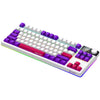 Lorgar kbp70tklw, Gaming-Tastatur (weiß, US-Layout, logar toxic purple, TKL, RGB, Hot-Swap-fähig, PBT Double-Shot, Bluetooth 2,4 GHz USB)