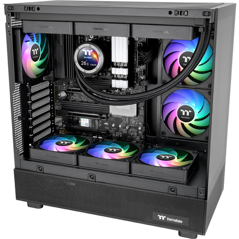 Thermaltake CT120 EX Reverse Arbb Sync PC-Lüfter (3-Fan-Pack) Gehäuselüfter (schwarz, 3 Stück, 120 x 120 x 25 mm, PWM)