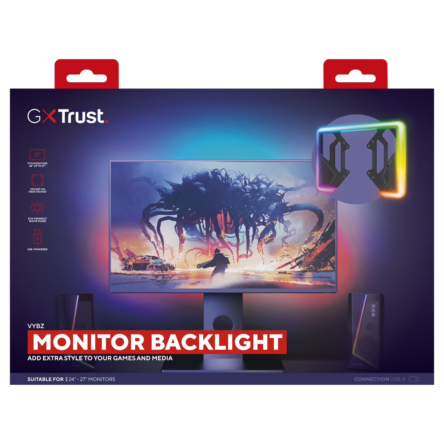 Trust GXT 907 VYBZ RGB-Hintergrundbeleuchtung für Monitore (Schwarz)