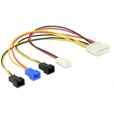 Delock Nutrition Cable Molex 4 Pin Männlich> 4 x 2 Pin Lüfter