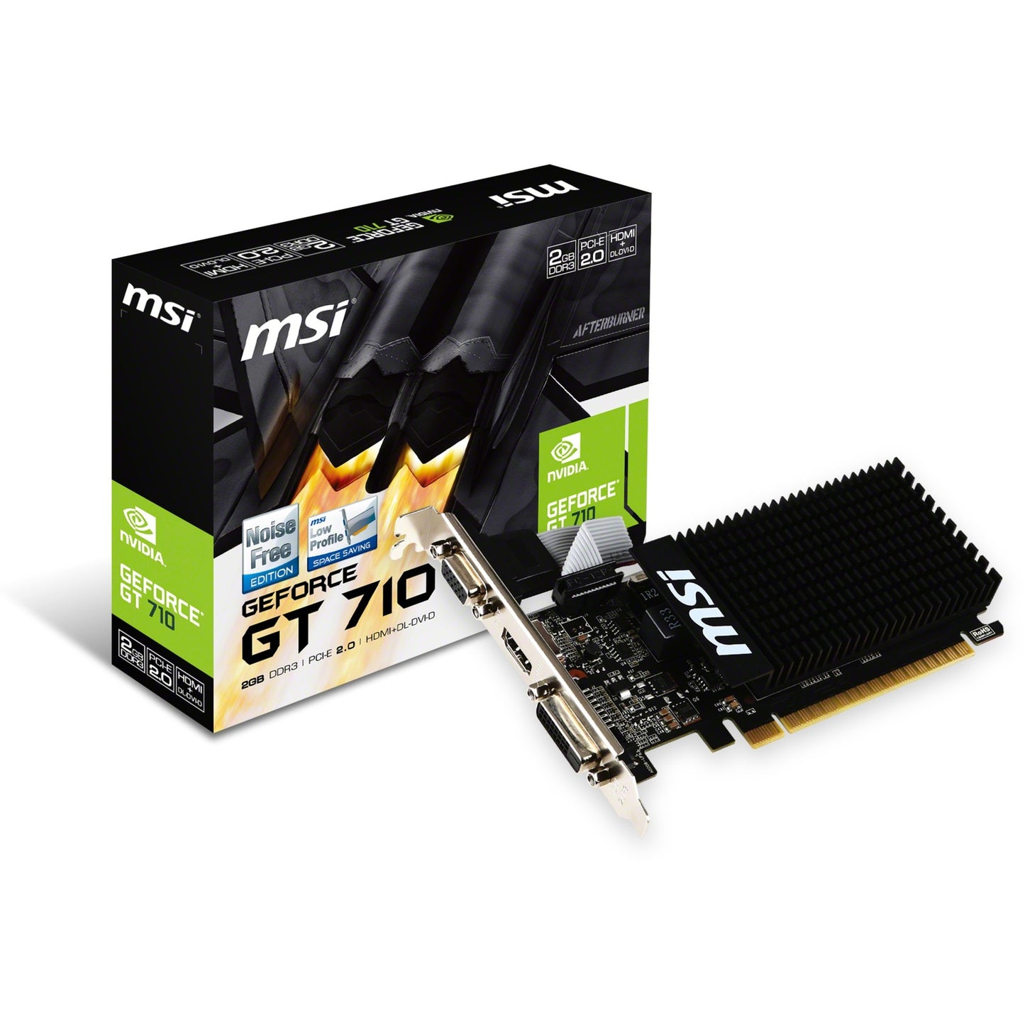 MSI GT 710 2GD3H LP Grafikkarte (VGA, DVI, HDMI, Low Profile)