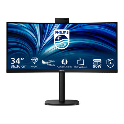 Philips 34b2u3600ch 34 gebogener Ultrawide-Monitor (schwarz, 2x HDMI, Display-Port, 3x USB-A, USB-B, USB-C, RJ-45)