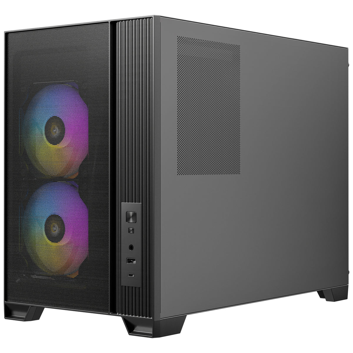 Antec Flux M Mini-Tower-Gehäuse (schwarz | 1x USB-A | 1x USB-C | gehärtetes Glas)
