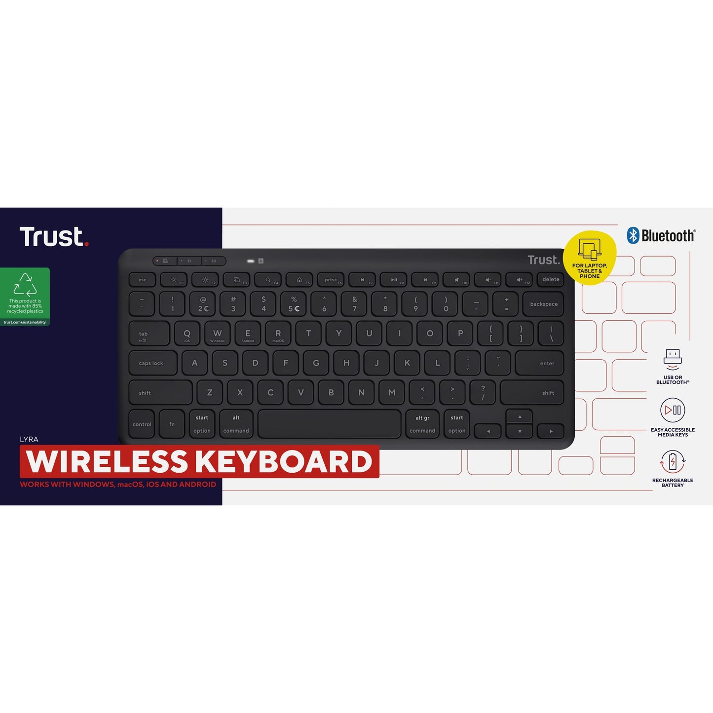 Vertrauen Sie Lyra Compact Wireless Tastatur