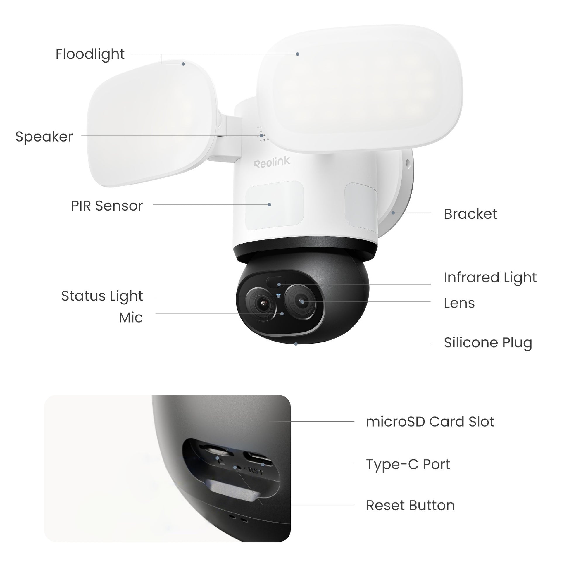 Reolink F850W Trackflex Flutlicht-WLAN-Überwachungskamera (weiß, 4k, WLAN)