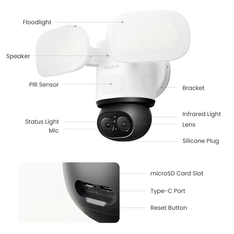 Reolink F850W Trackflex Flutlicht-WLAN-Überwachungskamera (weiß, 4k, WLAN)