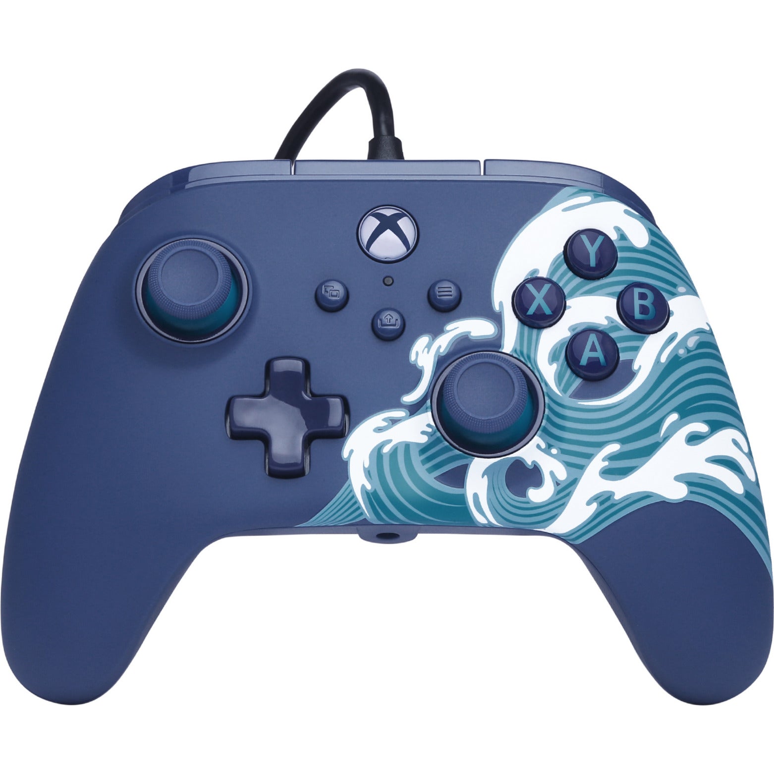 Powera Advantage Controller mit Kabel für die Xbox Series X|s – Water Wave (Azurblau, Xbox Series X|s, Xbox One, PC)