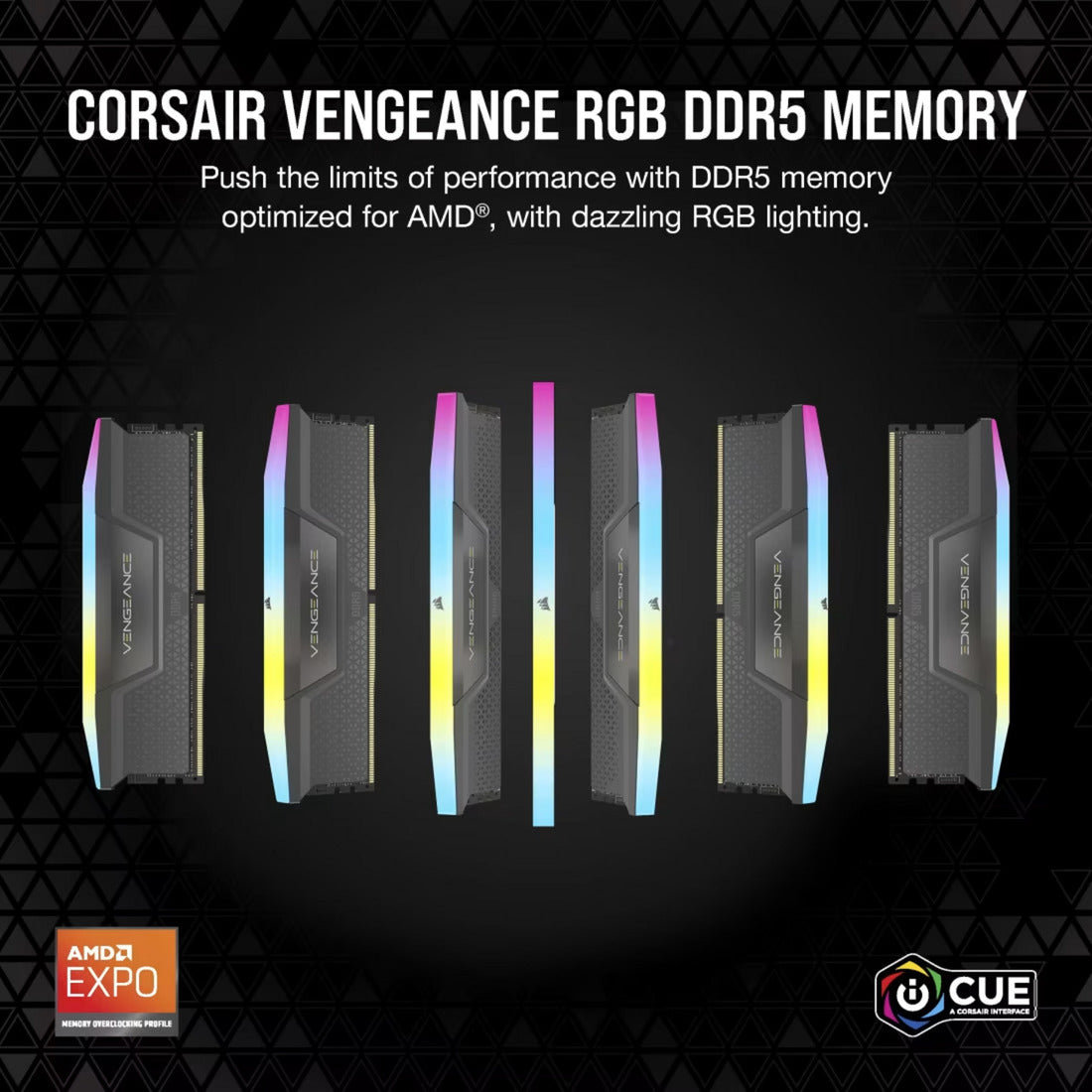 Corsair Vengeance RGB 32 GB DDR5-6000 (2x 16 GB) RAM (schwarz, cmh32gx5m2d6000z38, xmp, expo)