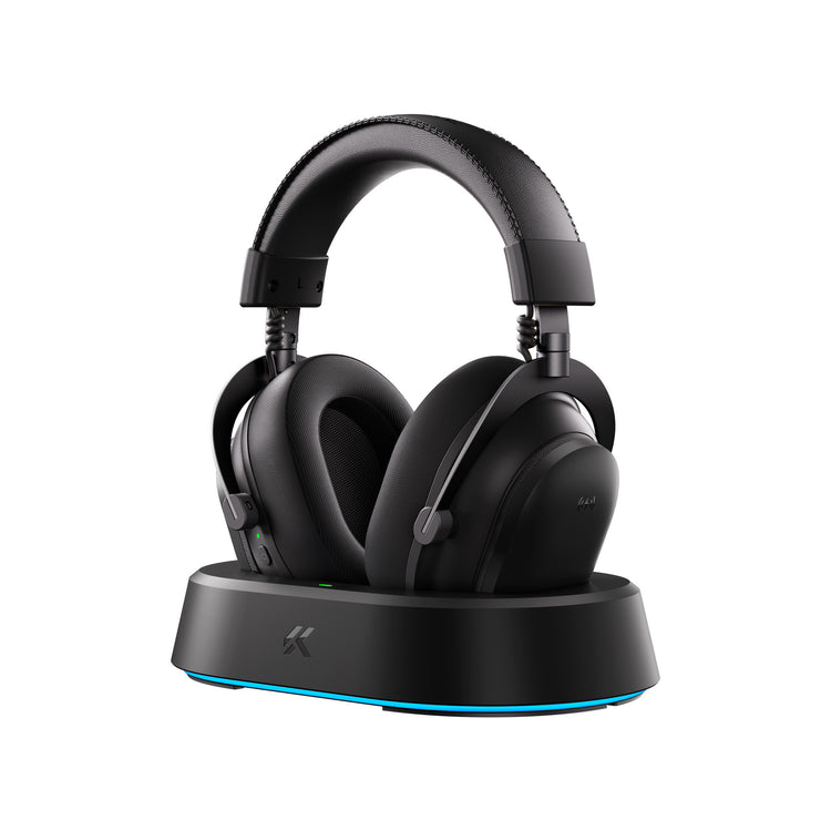 Mchose V9 Turbo+ magnetisches kabelloses Over-Ear-Gaming-Headset (schwarz, Nintendo Switch, Playstation 4, Playstation 5, Mobil, PC, 2,4 G Bluetooth USB)