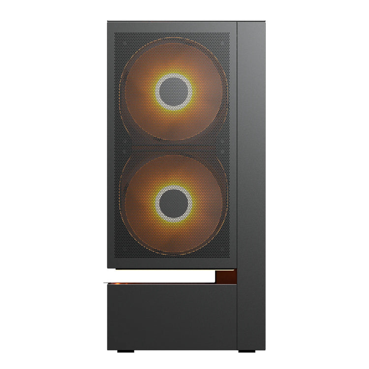 Cougar cfv235 Mesh Midi-Tower-Gehäuse (schwarz | 2x USB-A | 1x USB-C | RGB | gehärtetes Glas)