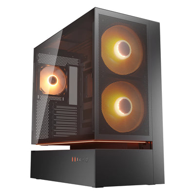Cougar cfv235 Mesh Midi-Tower-Gehäuse (schwarz | 2x USB-A | 1x USB-C | RGB | gehärtetes Glas)