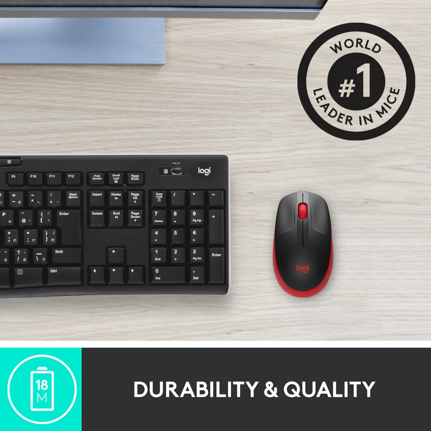 Logitech M190 Kabellose Maus in Standardgröße