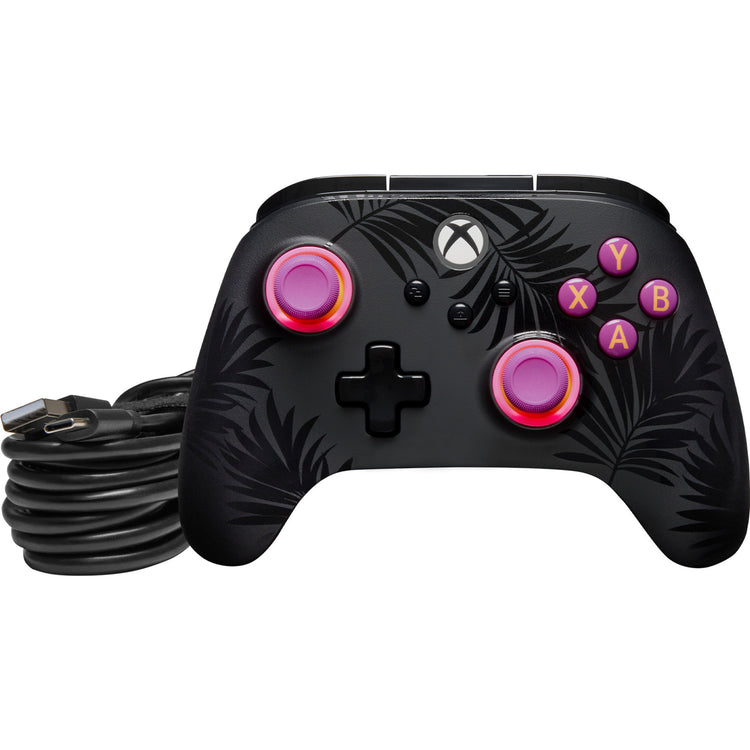 Powera Advantage Plus kabelgebundener Controller für Xbox Series X|s – Palmen im Mondlicht (Rosa, Xbox Series X|s, Xbox One, PC)