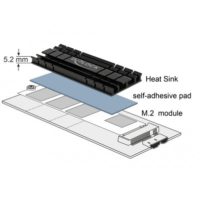 Delock Wärmekühlkörper flach 70 mm für M.2 -Modul