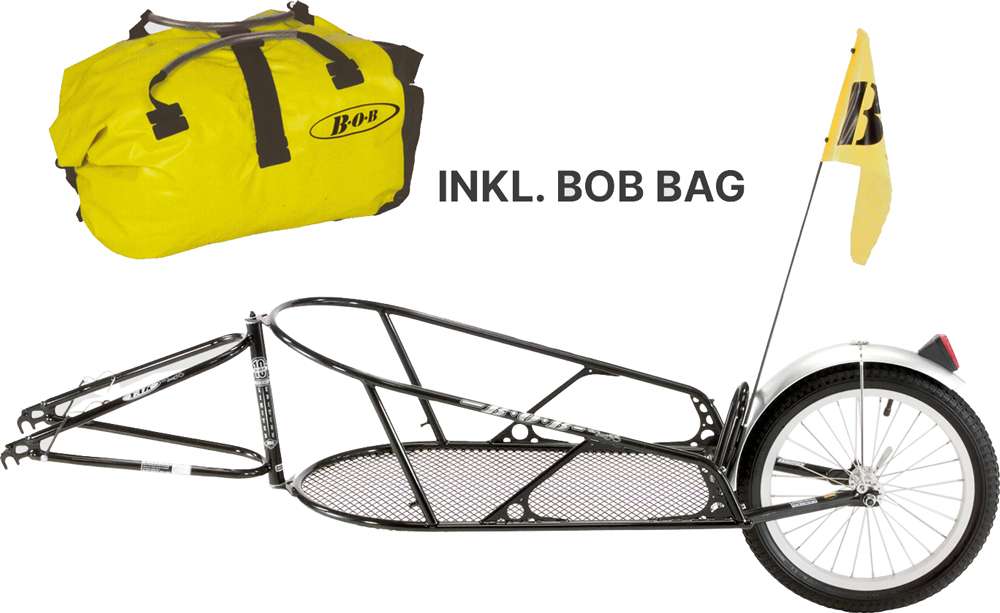 Bob Yak Fahrradanhänger schwarz mit Tasche