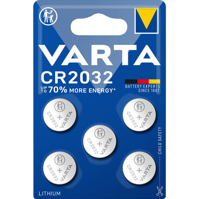 Varta CR2032 Lithium -Knopfzellen -Batterien 5 Teile