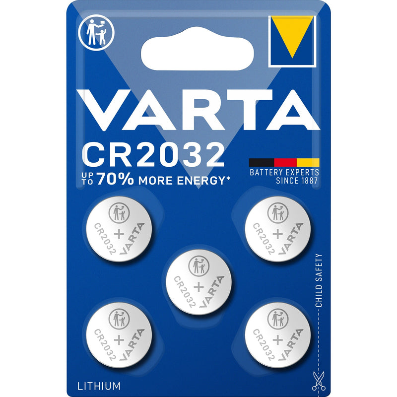 Varta CR2032 Lithium -Knopfzellen -Batterien 5 Teile